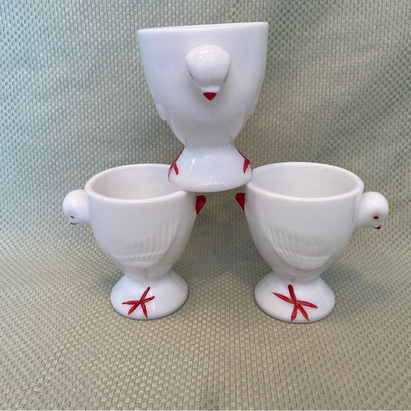 Vintage 50’s Westmoreland Milk Glass Large Egg Cup Set of 3 - Picture 1 of 7